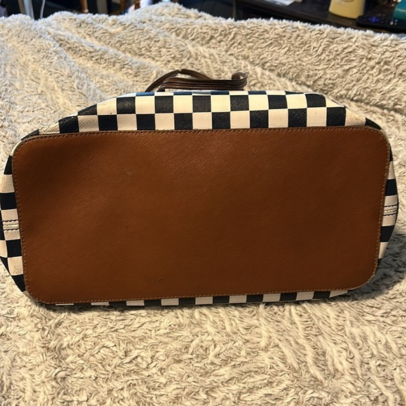 Rare Michael Kors Navy Checkered Tote - Picture 7 of 10